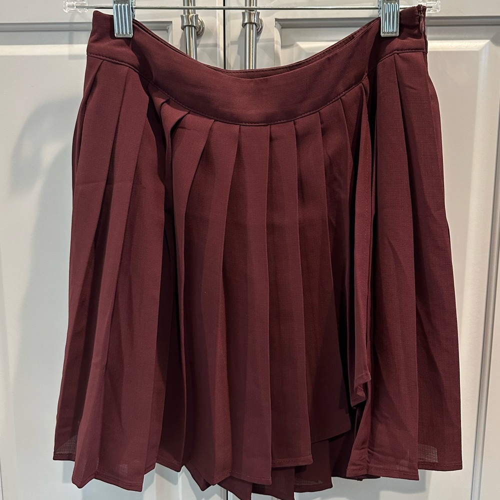 Papermoon Red Pleated Mini Skirt
